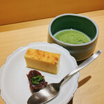 天冨良 麻布よこ田 - 自家製焼きプリンと小豆、抹茶