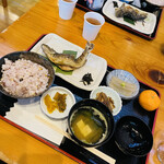 もえぎの湯 - 川魚の塩焼き定食(税込1,250円)