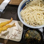 丸亀製麺 - ざるうどん(得)¥620　えび天×2¥340