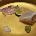 鮨 さかい - 福岡の真鯛　2日寝かした唐津のクエ