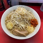 用心棒 本号 - 220501ラーメン普通830円麺少な目ニンニクショウガカラタマ