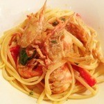 横浜馬車道 旬の肉料理イタリアン オステリア・アウストロ - 2013.6.鳥取産 オニエビと信州フルーツトマトのリングイネ