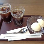 京都鉄道博物館 レストラン - アイスコーヒー ＆ バニラアイス