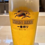 天扇 - お酒①生ビール(一番搾り、キリンビール)(税込700円)