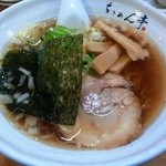 ちりめん亭 - セットの中華そば　醤油味のスープに縮れ麺が嬉しい