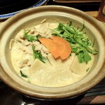 京家 きよみず - 米沢豚，京水菜，九条葱，生麩の豆乳小鍋