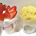 Minori Kafe - いちごのカップショートケーキ ＆ さつまいものカップショートケーキ