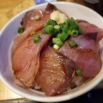 塩そば専門店 桑ばら - 寒ブリ昆布締め丼と鰤出汁と貝出汁そばの定食