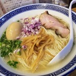 塩そば専門店 桑ばら - 寒ブリ昆布締め丼と鰤出汁と貝出汁そばの定食