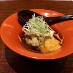 分とく山 - 蕎麦掻べっ甲揚げ雲丹添え