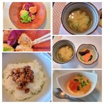 Mishou - ツクネ、豆腐味噌汁、納豆麹ご飯、湯葉等漬け物、トーファ