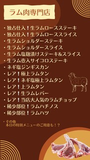 h Kita Tougarashi - 当店のお肉の種類♪