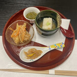 厨房レストラン ふく田 - 寿司コースの前菜 
