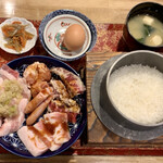 Okome To Yakiniku Niku No Yoichi - 釜炊き焼肉ランチ　よいち満腹定食（¥1,200）（税込）
