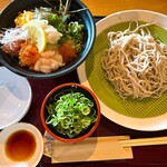 Inaseya - ミニしおさい丼ともりそばセット（1265円）