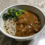 CoCo壱番屋 - コレは本日の朝ごはん、自分で作ったカレーほうれん草そば（笑）