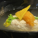 割烹 新多久 - 鮭の擂り流し汁(子皮煮新潟県の郷土料理)