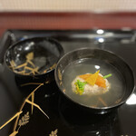 割烹 新多久 - 鮭の擂り流し汁(子皮煮新潟県の郷土料理)