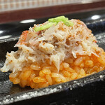 割烹 新多久 - め蟹の飯蒸し　