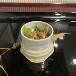 割烹 新多久 - 箸休め 地物野菜、胡桃、落花生