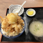 町鮨とろたく - 海鮮ＭＩＸかき揚げ半熟玉子天丼 大盛り