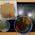 廻鮮 富寿し - 天丼（ミニ）と半ざるそばセット