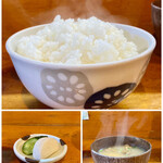 Hisamoto - 炊きたてのご飯もいつもと変わらない美味しさ。
                        山芋の糠漬けが良かった！