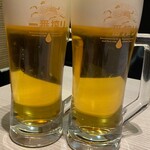 すし 三陸前 - 生ビールで乾杯しました。