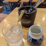 十六文 そば七 - 蕎麦焼酎をロックで