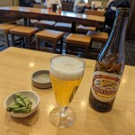 十六文 そば七 - ビール・お通し