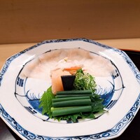 赤坂 菊乃井 - ⚫【向付 】「てっさ  てっぴ  鮟肝ポン酢」