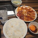 焼肉レストランひがしやま - トリプルカルビランチ(ご飯大盛・スープ)1320円