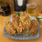 とん汁と玄米の店 檍食堂 - カキフライ定食¥1500、瓶ビール¥600