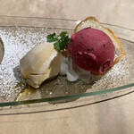 MASUYA MEAT＆CRAFT BEER - デザート　パンナコッタ、カシスアイス