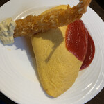 蘭亭オムライス - 海老フライのせ　1本