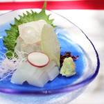 貴船べにや - 造り：鯛と烏賊のお造り　'13 6月上旬