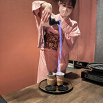 とらふぐの会 - ひれ酒はコレを見たくて注文する。