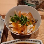 伯雲 - 河豚の皮の卵黄ポン酢和え