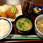 Sobadokorooda - カキフライ定食　冷そば