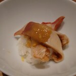 伯雲 - 北寄貝の炙り焼とこのわたの飯蒸し