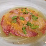 スパニッシュイタリアンDai - 季節の鮮魚カルパッチョ（ブリ）