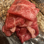 焼肉 山水 - 生赤肉の切り落とし盛　1,680円