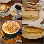 DAIBAN COFFEE cafe - ティラミスラテ、カフェラテ、コーヒー、アボカド照り焼きチキンサンドにベーコンチーズビスケットデニッシュ✨