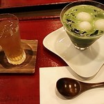 諏訪園 - 2013・6　抹茶ぜんざい・ほうじ茶付（温かいのもあります）