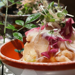 炭焼 おかげさん - いぶりがっこポテサラ