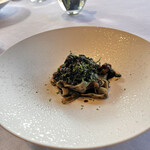 リストランテ 桜鏡 - 七草とアオリイカのリングイネ