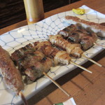 Yakitori Machiyan - 合鴨つくね　９０円・ばら肉しそ巻も　１８０円