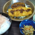 Shusai - 月曜～水曜のランチ（日替わり※海老ｶﾂと牛肉ｺﾛｯｹ定食600円）