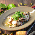 タコとキノコのマリネ