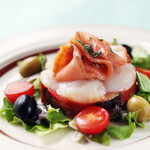 Scallop and salmon salad